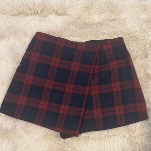 Lovers + Friends Red and Blue Plaid Skort
